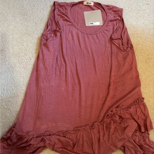 First Love Pink Ruffle Hem Top